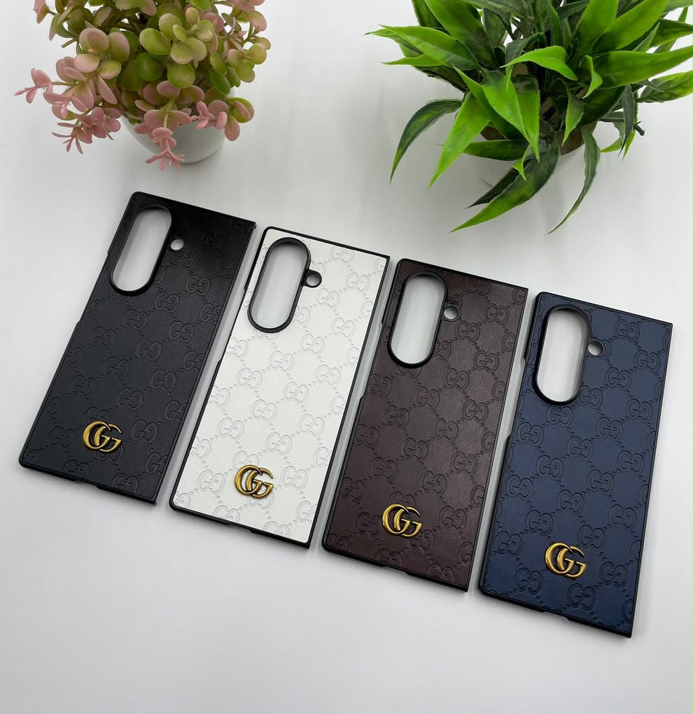 Luxury Black Leather Case for Galaxy Z Fold – Elegant Protection