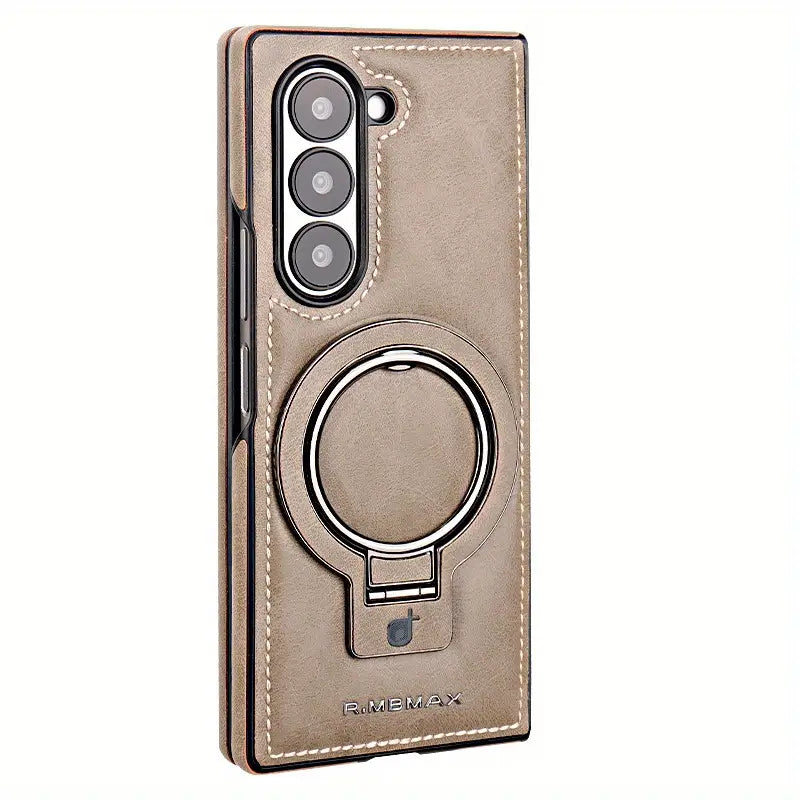 Leather Magnetic Ring Case for Galaxy Z Fold
