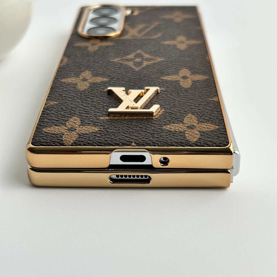 Luxury Monogram Leather Case-Fold Elegance