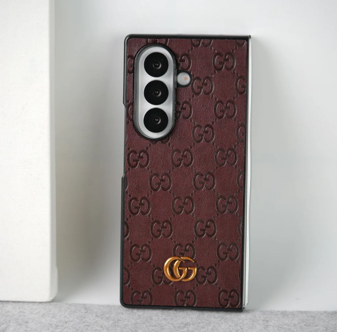 Luxury Black Leather Case for Galaxy Z Fold – Elegant Protection