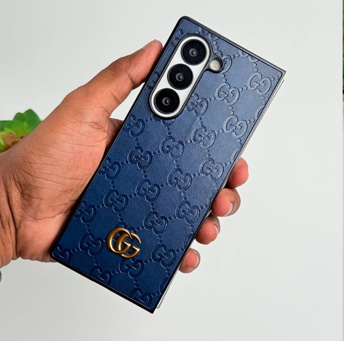 Luxury Black Leather Case for Galaxy Z Fold – Elegant Protection