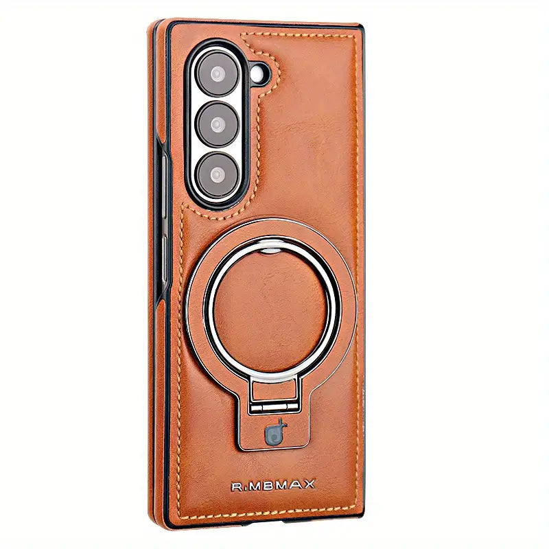 Leather Magnetic Ring Case for Galaxy Z Fold