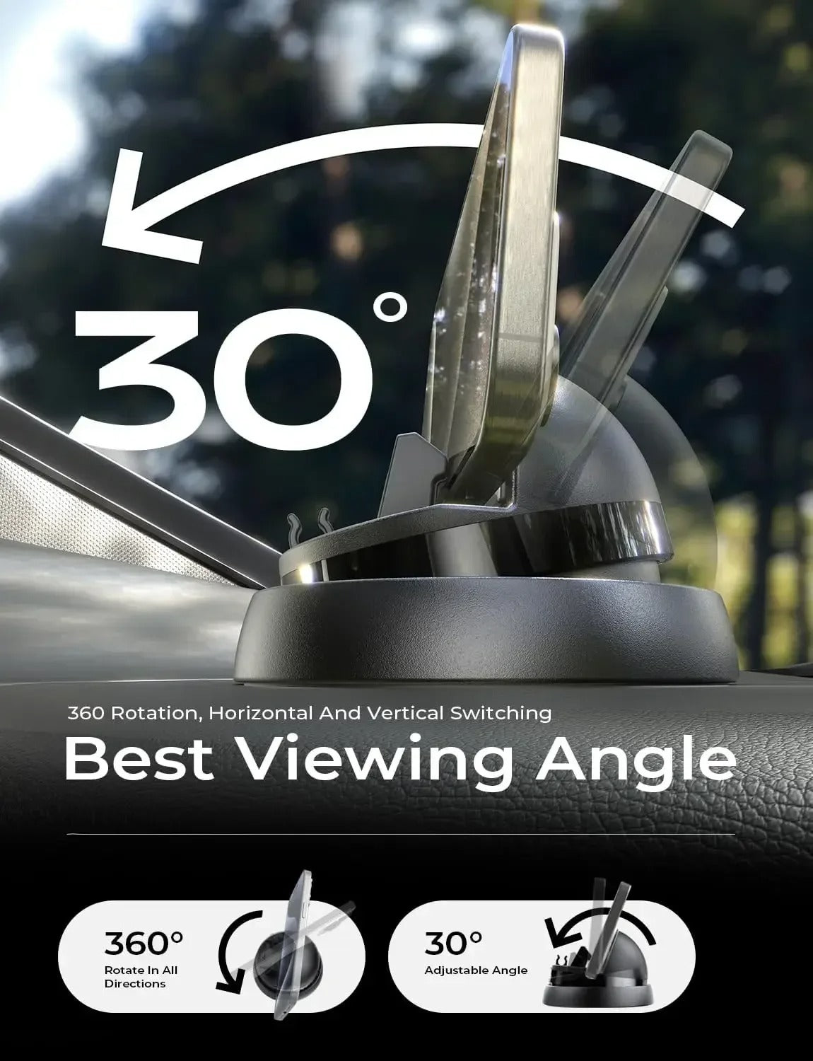 360 Rotation Dashboard Mobile Phone Holder