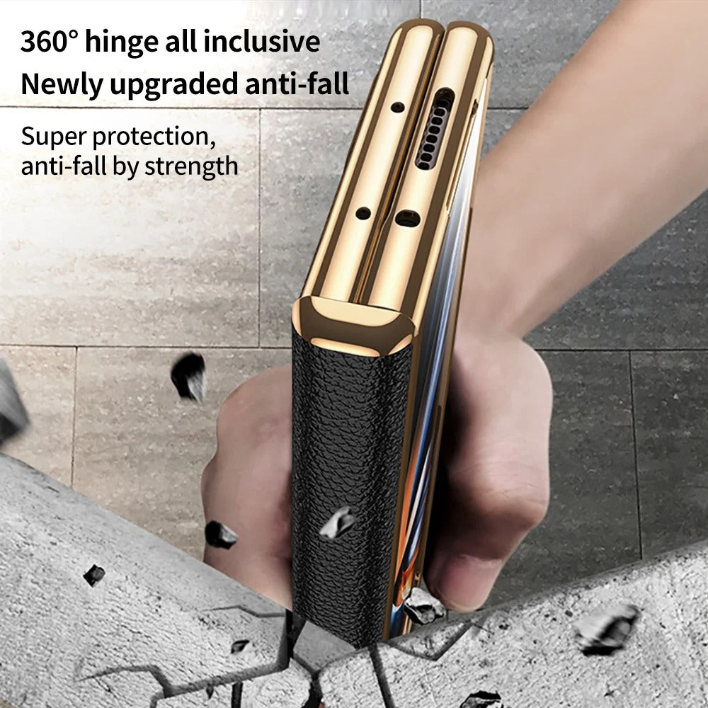 Plating Magnetic Hinge Stand Back Cover with Mirror Film