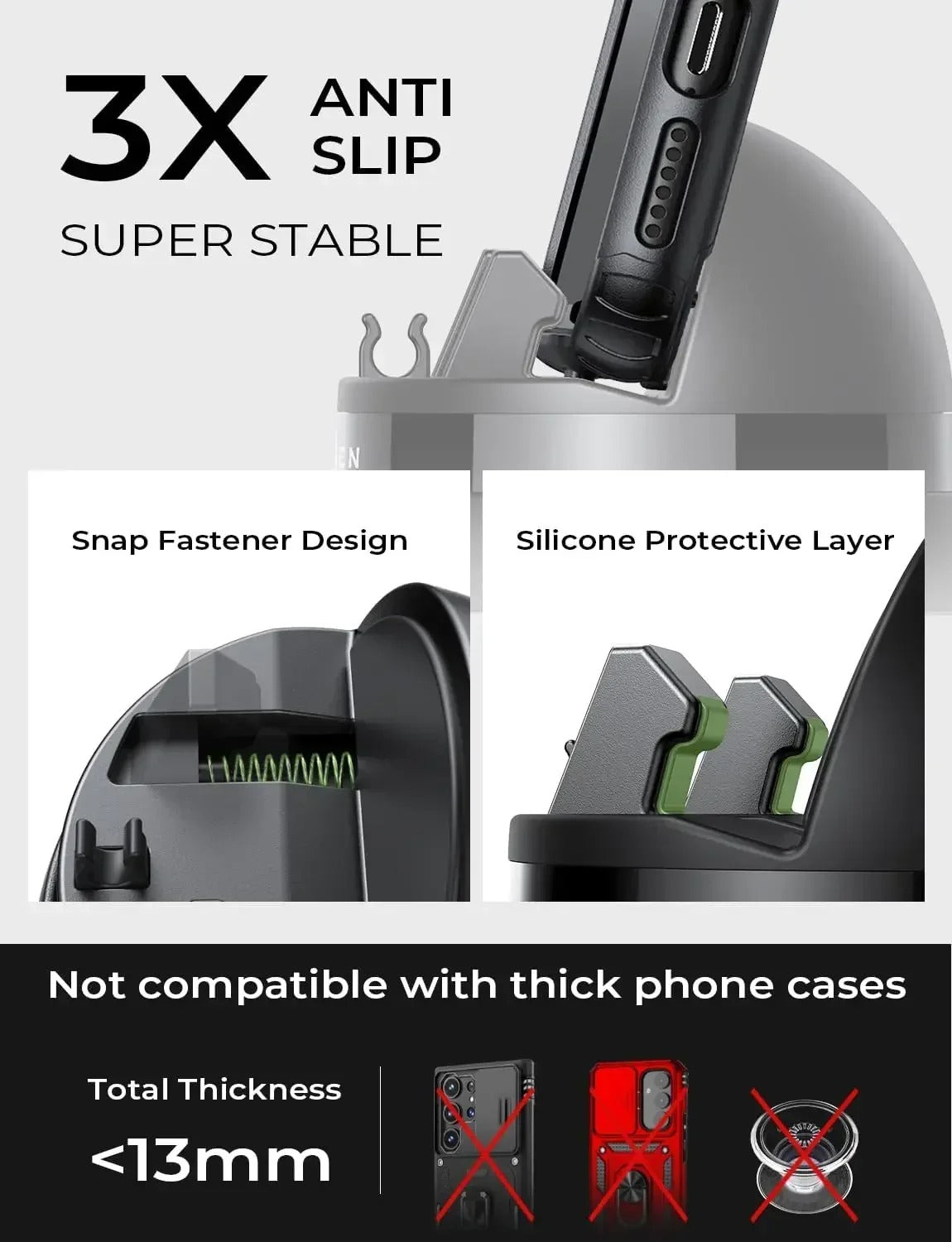 360 Rotation Dashboard Mobile Phone Holder