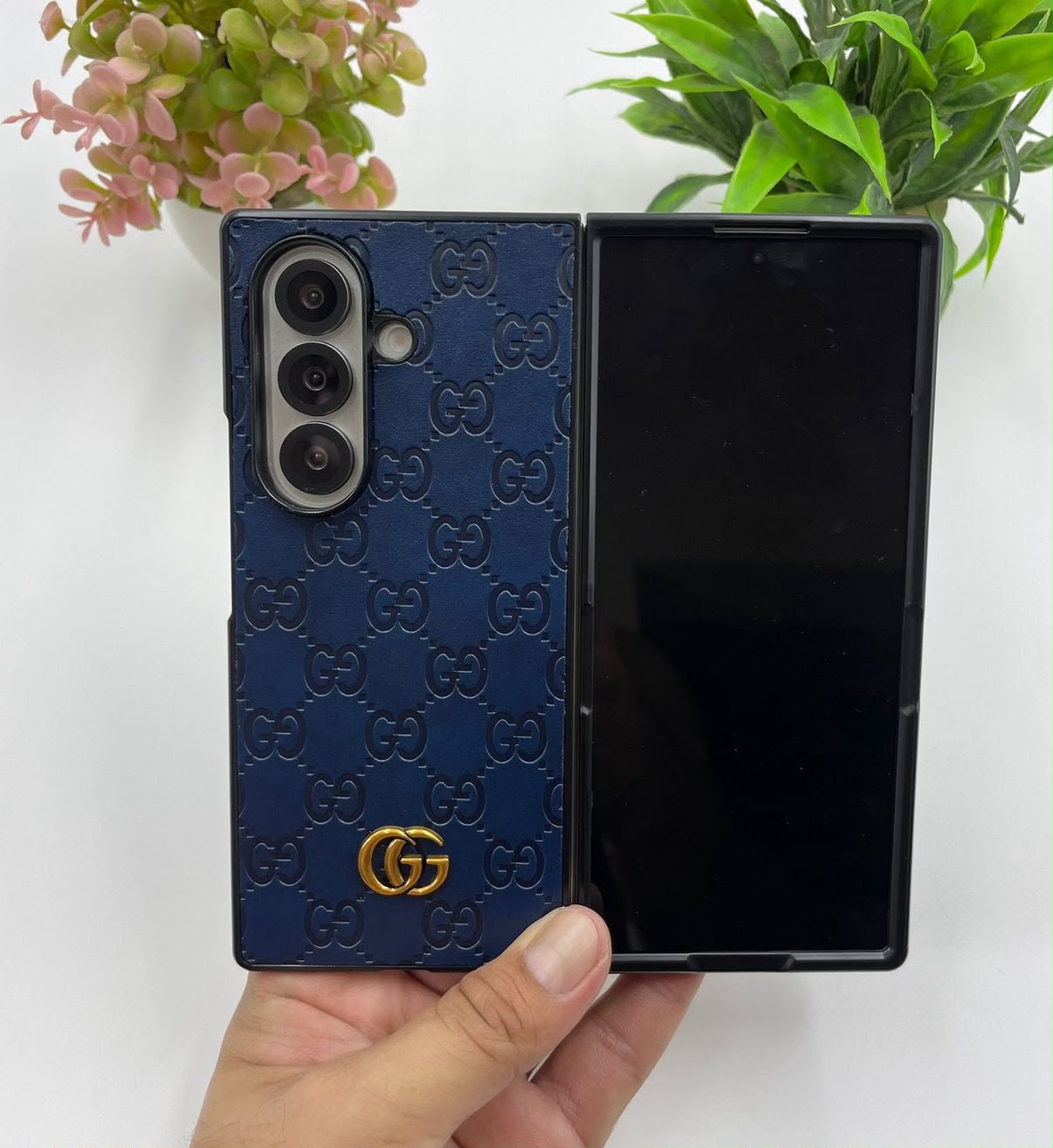 Luxury Black Leather Case for Galaxy Z Fold – Elegant Protection