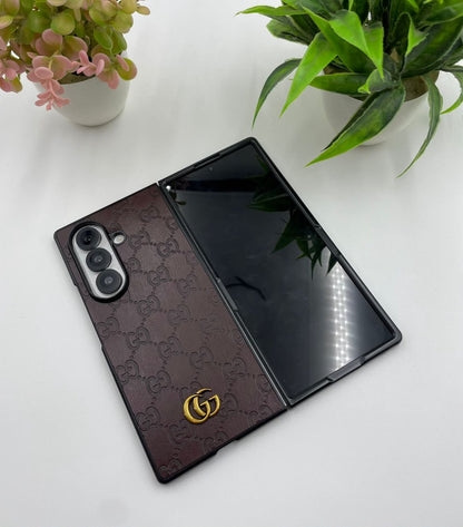 Luxury Black Leather Case for Galaxy Z Fold – Elegant Protection