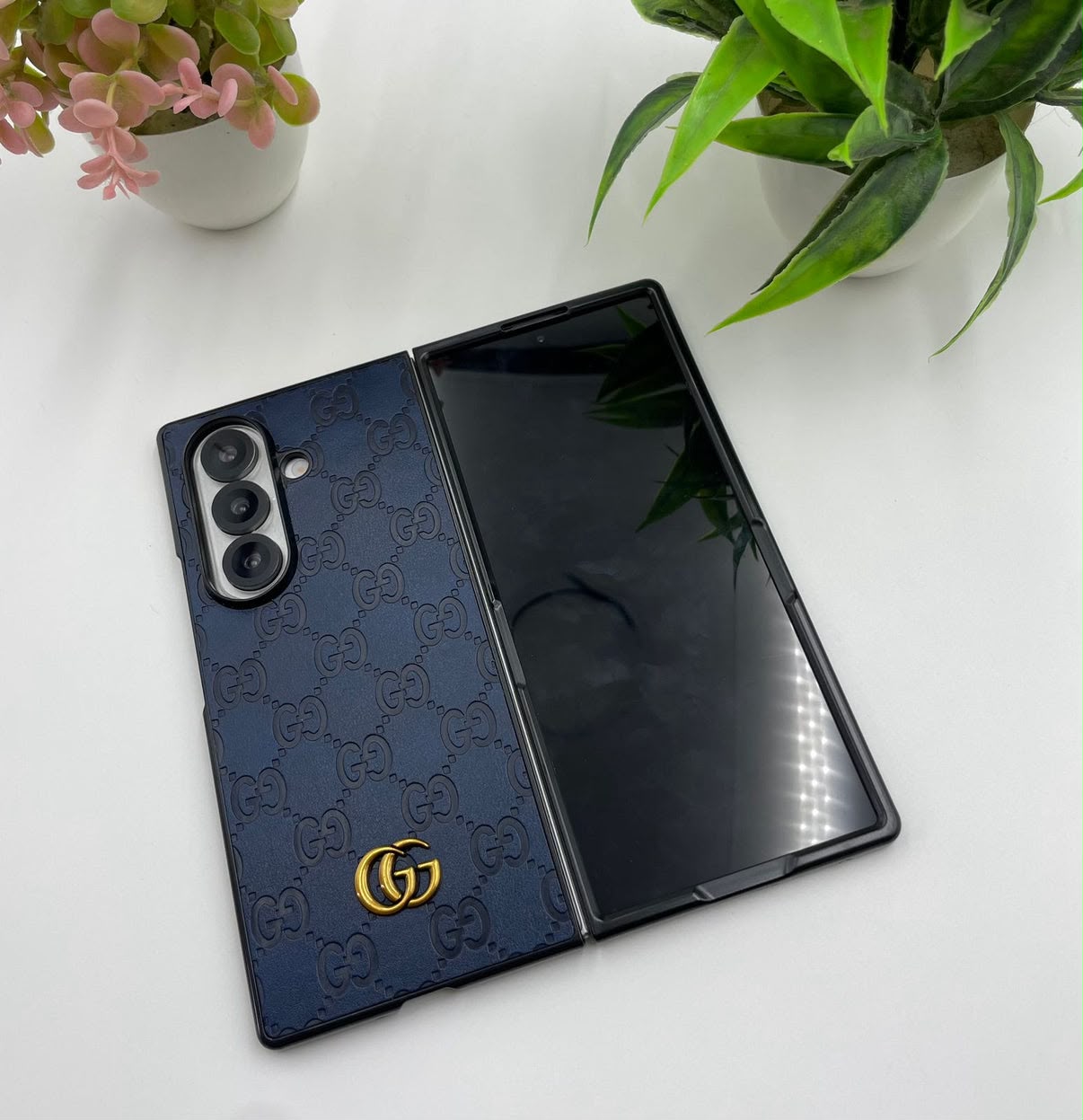 Luxury Black Leather Case for Galaxy Z Fold – Elegant Protection