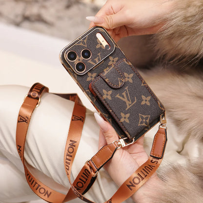 Luxury Monogram Crossbody Wallet Case