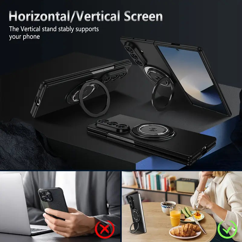 MagSafe Armor Case for Z fold With 360° Ring Stand