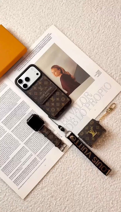 Elegant Wallet Phone Case with Lanyard