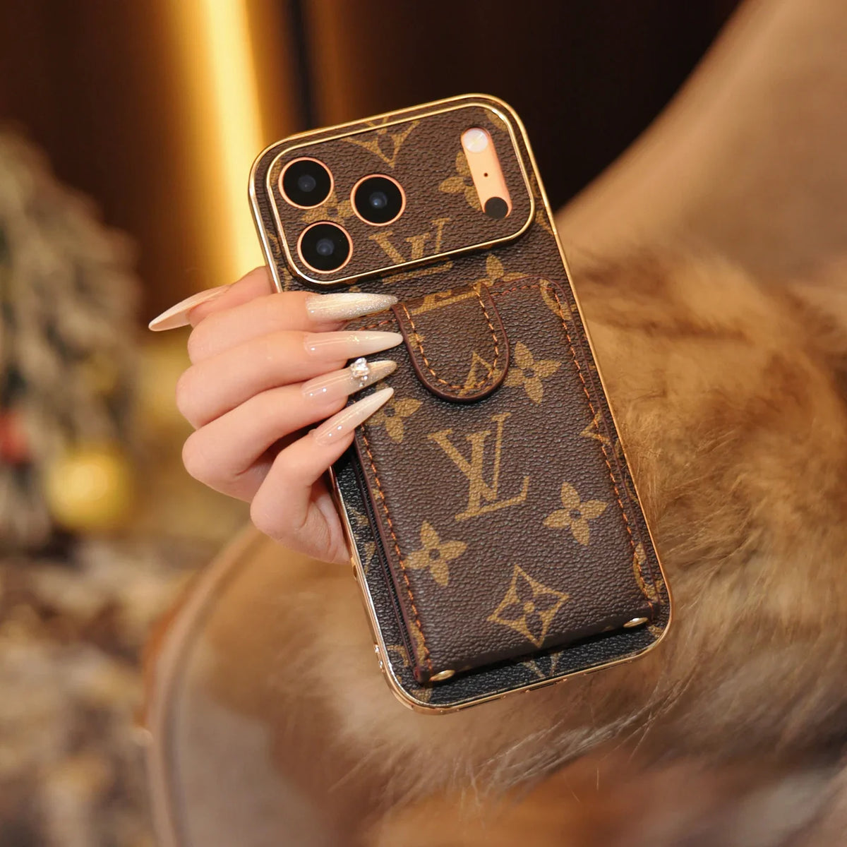 Luxury Monogram Crossbody Wallet Case