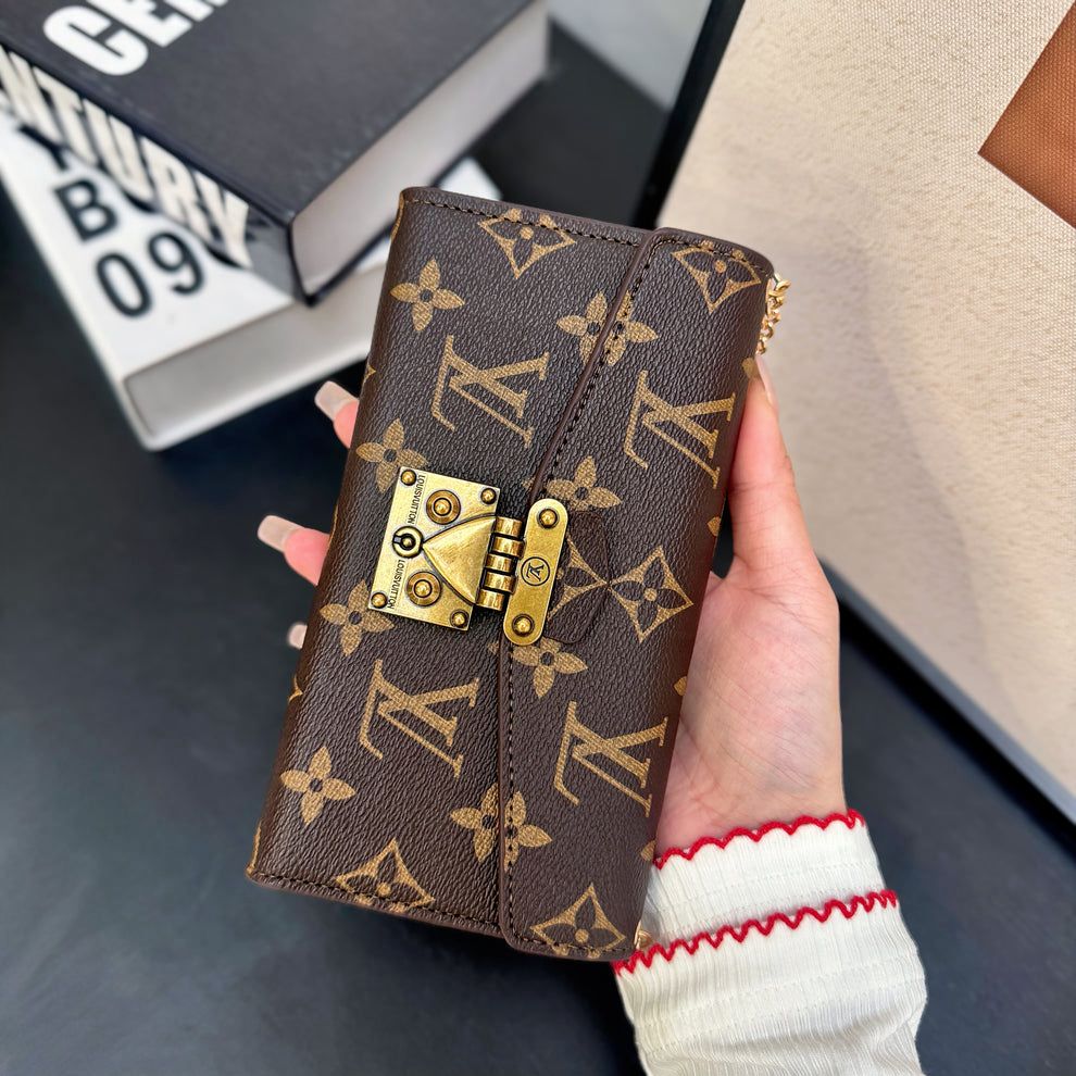 Luxury Monogram Crossbody Wallet Case