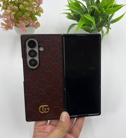 Luxury Black Leather Case for Galaxy Z Fold – Elegant Protection