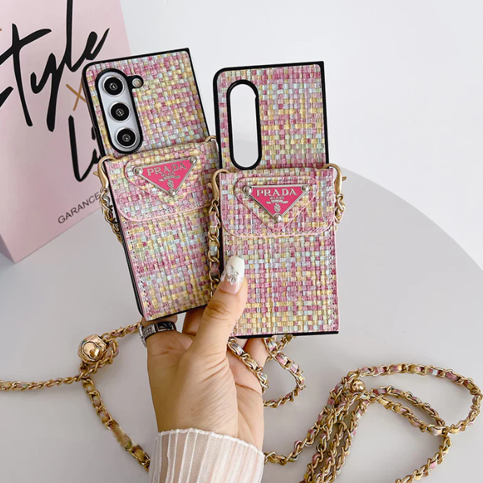 Chic Crossbody Tweed Wallet Case