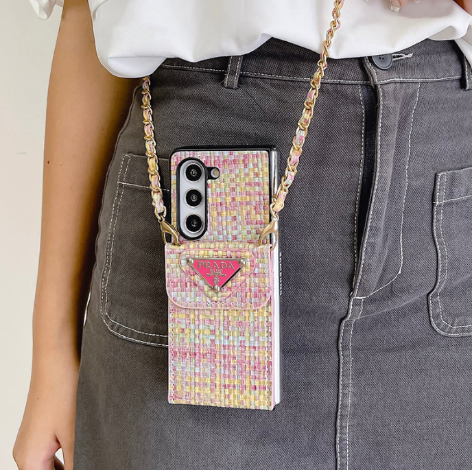 Chic Crossbody Tweed Wallet Case