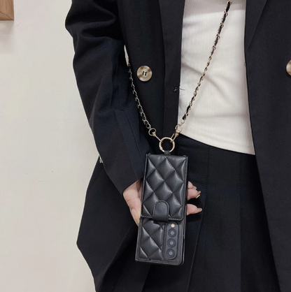 Luxury Leather Flip Wallet Case For Z Fold