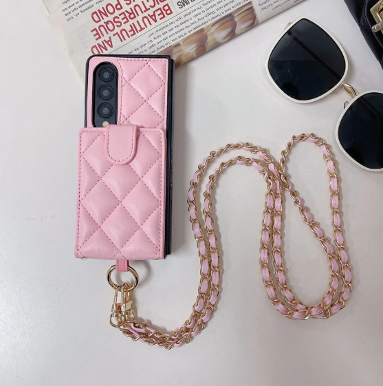 Luxury Leather Flip Wallet Case For Z Fold