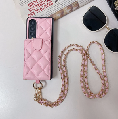 Luxury Leather Flip Wallet Case For Z Fold