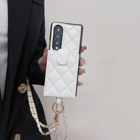 Luxury Leather Flip Wallet Case For Z Fold