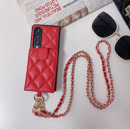 Luxury Leather Flip Wallet Case For Z Fold