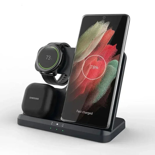 3 In 1 Wireless Charger Stand Fast Charging Dock Station