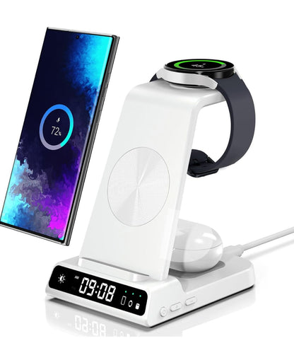 3-in-1 Wireless Charging Station with Clock