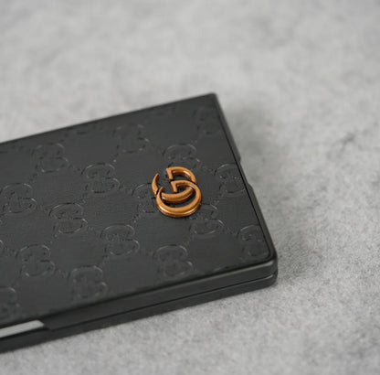 Luxury Black Leather Case for Galaxy Z Fold – Elegant Protection