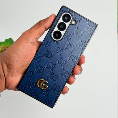 Luxury Black Leather Case for Galaxy Z Fold – Elegant Protection