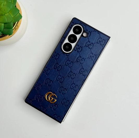 Luxury Black Leather Case for Galaxy Z Fold – Elegant Protection