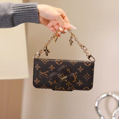 Luxury Monogram Wallet Case with Gold Chain