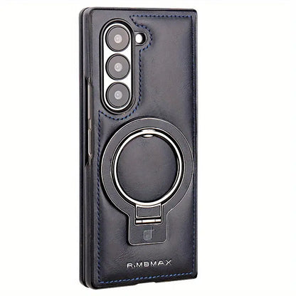 Leather Magnetic Ring Case for Galaxy Z Fold
