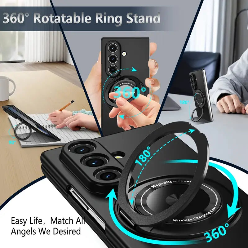 MagSafe Armor Case for Z fold With 360° Ring Stand