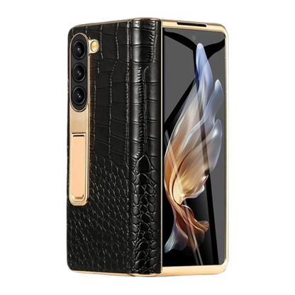 Plating Magnetic Hinge Stand Back Cover with Mirror Film