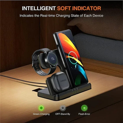 3 In 1 Wireless Charger Stand Fast Charging Dock Station